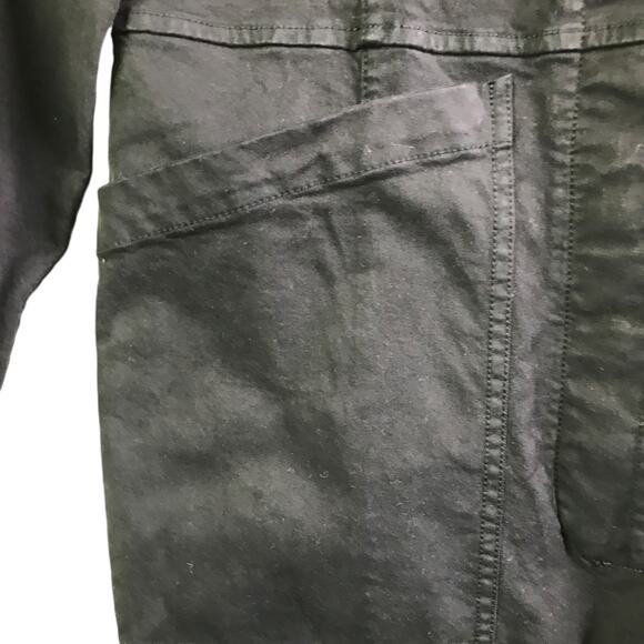 Alex Mill Jumpsuit Womens S Black Long Sleeve Romper Button Down Stretch Pockets - Picture 8 of 13